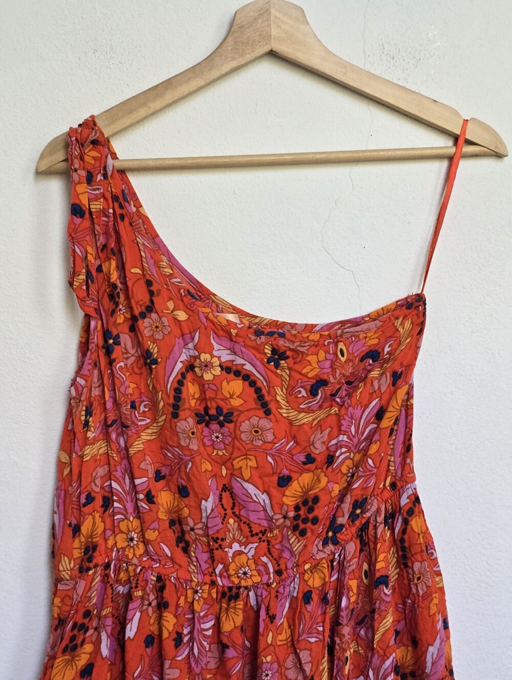 Band of the Free One Shoulder Boho Floral Midi Dress L - Picture 3 of 15
